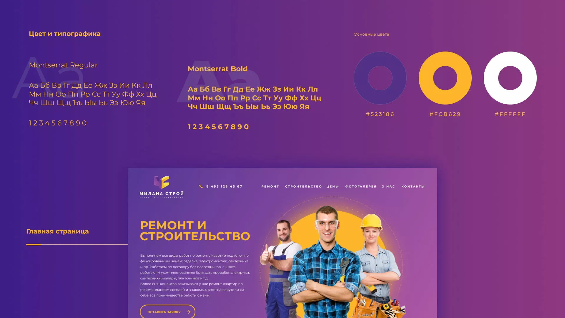 Разработка сайта строительной компании «Милана-Строй» в Туле