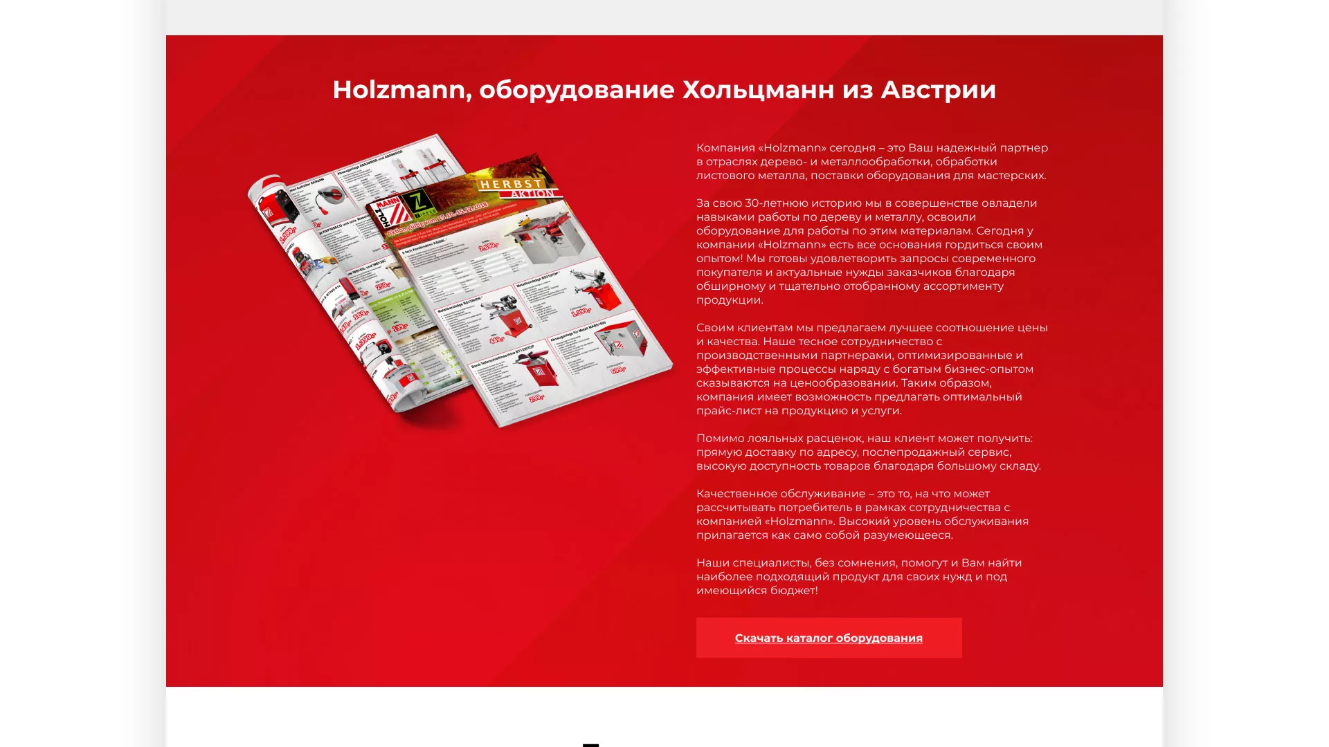Создание сайта компании «HOLZMANN Maschinen GmbH» в Туле