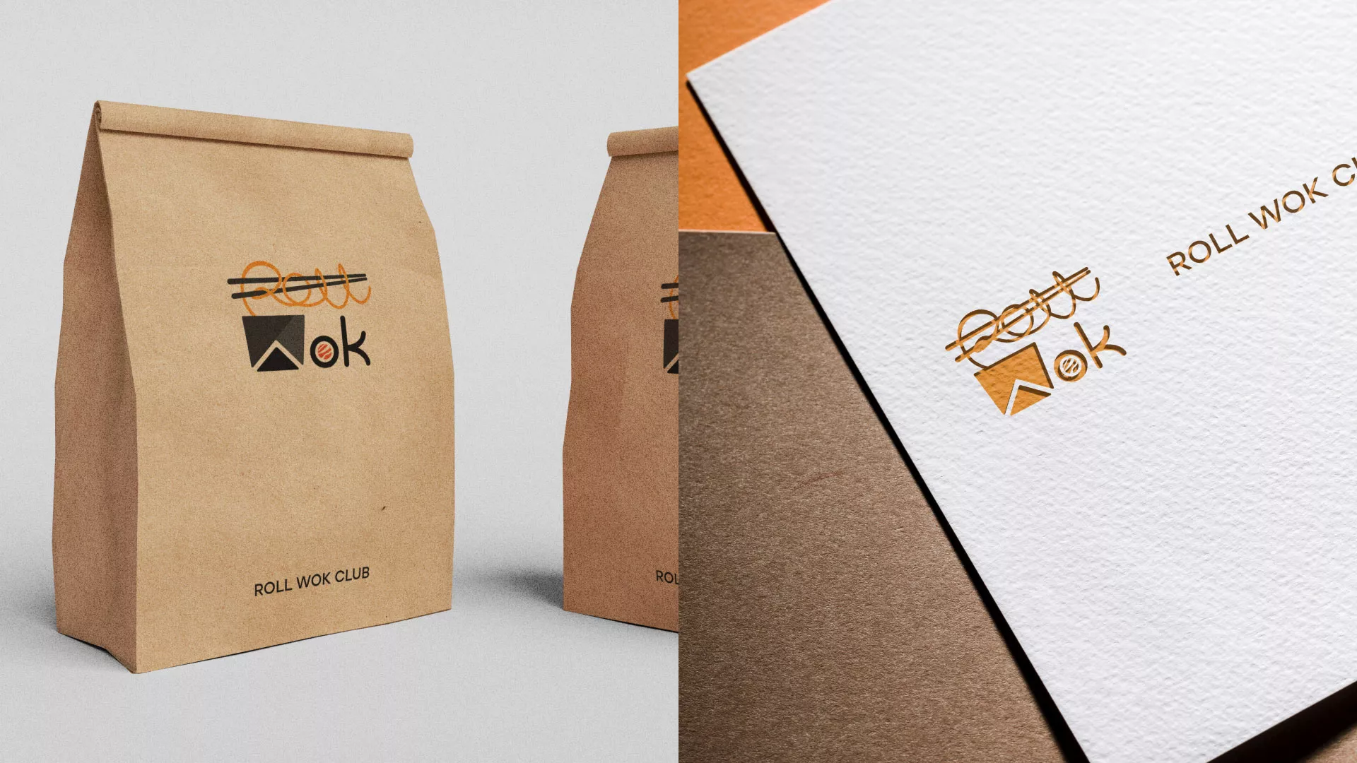 Разработка логотипа суши-бара «Roll Wok Club» в Туле